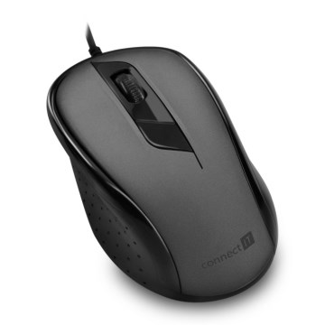 CONNECT IT CMO-1200-GY - Wired mouse 1000 DPI black/grey