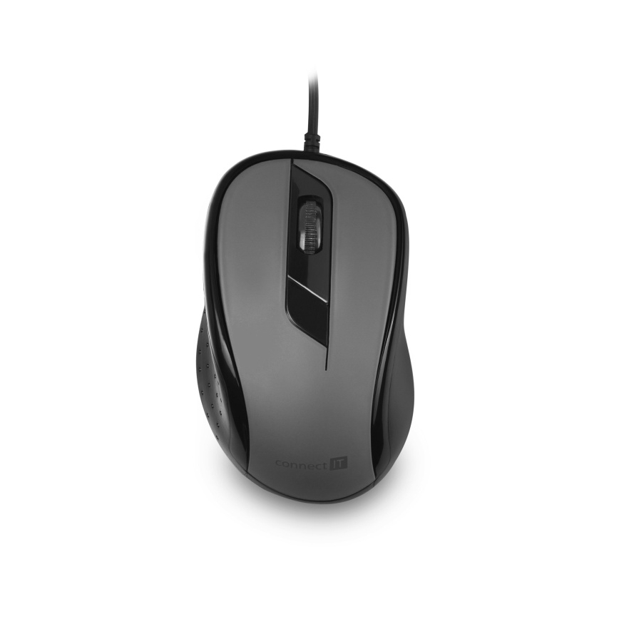 CONNECT IT CMO-1200-GY - Wired mouse 1000 DPI black/grey