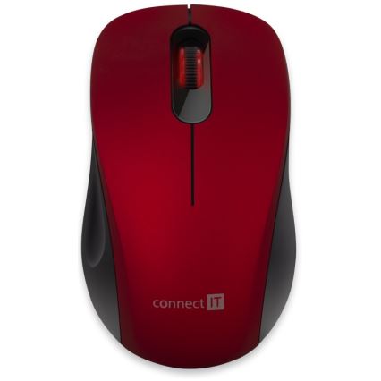 CONNECT IT CMO-2230-RD - Wireless silent mouse MUTE 1200 DPI 1xAA black/red