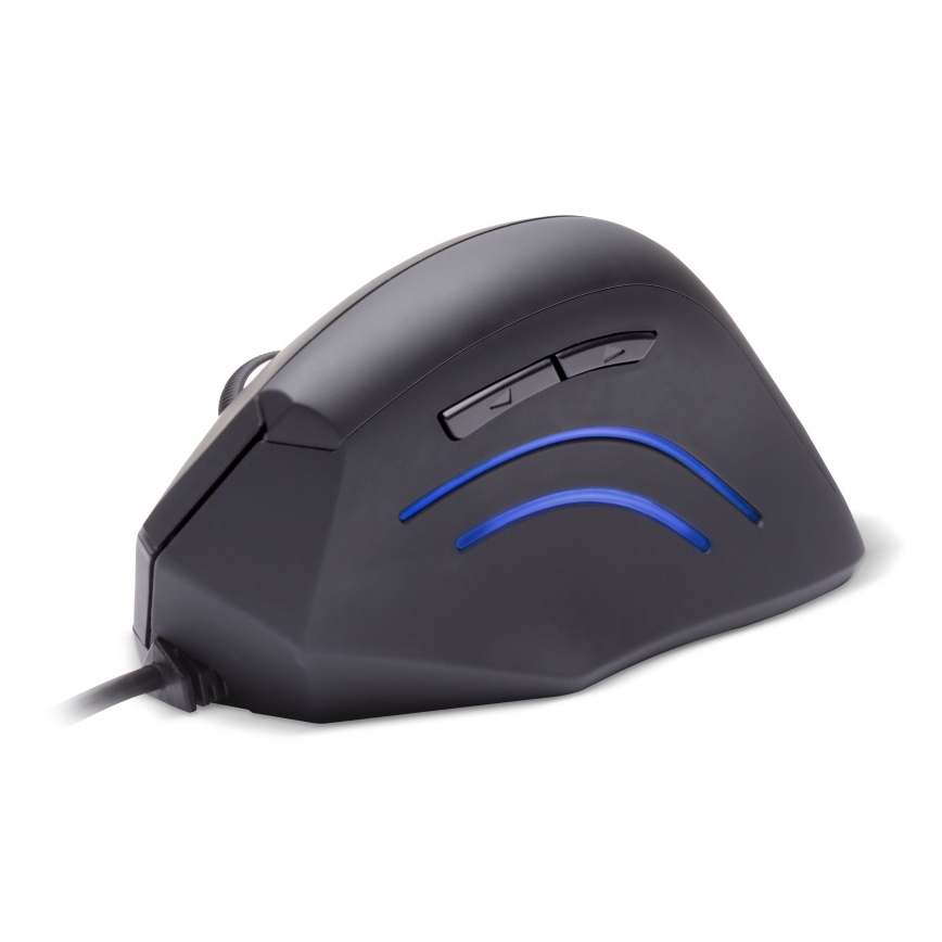 CONNECT IT CMO-2500-BK - Verti Wire Ergonomic Wired Mouse 1000/1600 DPI, Black