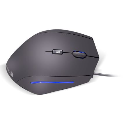 CONNECT IT CMO-2500-BK - Verti Wire Ergonomic Wired Mouse 1000/1600 DPI, Black