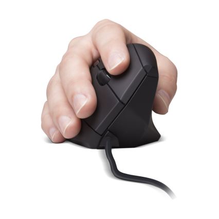 CONNECT IT CMO-2500-BK - Verti Wire Ergonomic Wired Mouse 1000/1600 DPI, Black