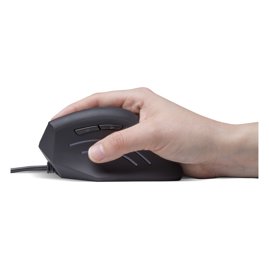 CONNECT IT CMO-2500-BK - Verti Wire Ergonomic Wired Mouse 1000/1600 DPI, Black