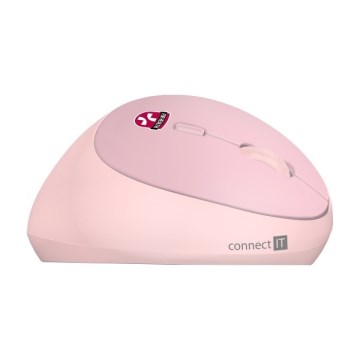 CONNECT IT CMO-2600-PK - Ergonomic Wireless Mouse 800/1200/1600 DPI 1xAA Pink
