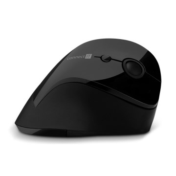 CONNECT IT CMO-2700-BK - Ergonomic wireless mouse 800/1200/1600 DPI 1xAA black