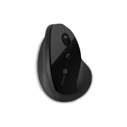 CONNECT IT CMO-2700-BK - Ergonomic wireless mouse 800/1200/1600 DPI 1xAA black