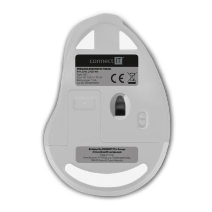 CONNECT IT CMO-2700-WH - Ergonomic wireless mouse 800/1200/1600 DPI 1xAA white