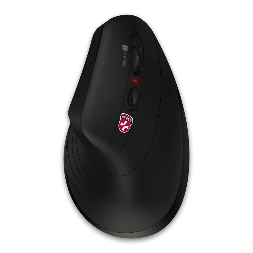 CONNECT IT CMO-2880-BK - Ergonomic Verti TriMode Wireless Mouse, 1000/1600/2400 DPI, 2xAAA, Black