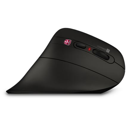 CONNECT IT CMO-2880-BK - Verti TriMode Ergonomic Wireless Mouse 1000/1600/2400 DPI, 2xAAA, Black