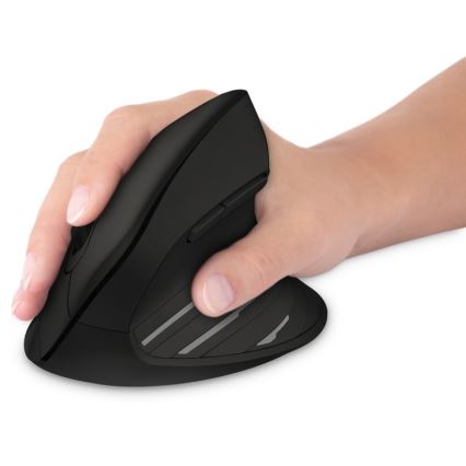 CONNECT IT CMO-2880-BK - Verti TriMode Ergonomic Wireless Mouse 1000/1600/2400 DPI, 2xAAA, Black
