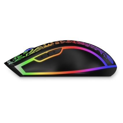CONNECT IT CMO-3530-DD - LED RGB Wireless rechargeable gaming mouse 800/1200/1600/2400/4800 DPI 600 mAh black
