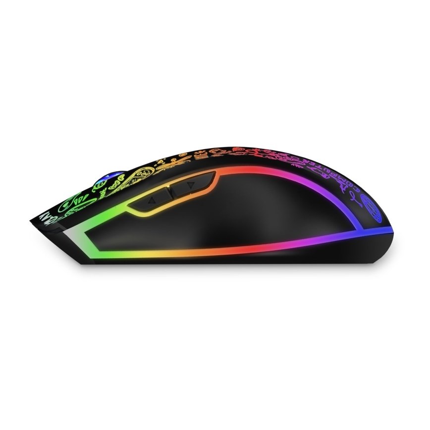 CONNECT IT CMO-3530-DD - LED RGB Wireless rechargeable gaming mouse 800/1200/1600/2400/4800 DPI 600 mAh black