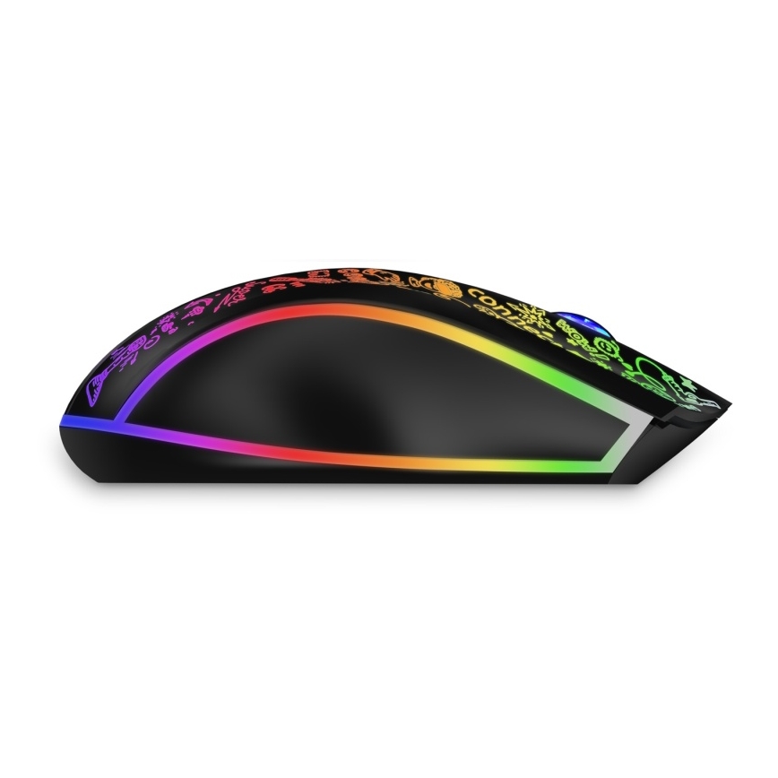 CONNECT IT CMO-3530-DD - LED RGB Wireless rechargeable gaming mouse 800/1200/1600/2400/4800 DPI 600 mAh black