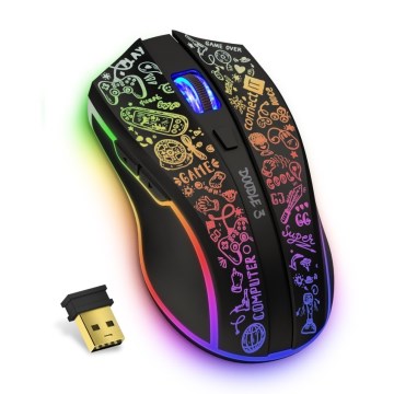 CONNECT IT CMO-3530-DD - LED RGB Wireless rechargeable gaming mouse 800/1200/1600/2400/4800 DPI 600 mAh black