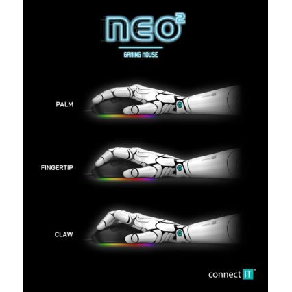 CONNECT IT CMO-3589-BK - LED RGB Wired gaming mouse 200-7200 DPI black