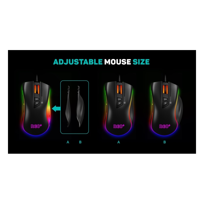 CONNECT IT CMO-3591-BK - LED RGB Wired gaming mouse 500-7200 DPI black