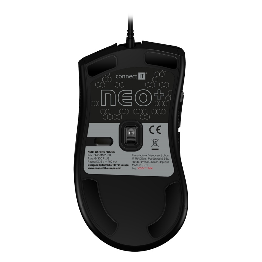 CONNECT IT CMO-3591-BK - LED RGB Wired gaming mouse 500-7200 DPI black