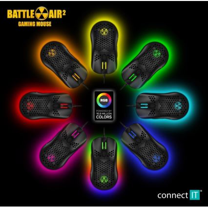 CONNECT IT CMO-5511-BK - LED RGB Wired gaming mouse 200-12800 DPI black