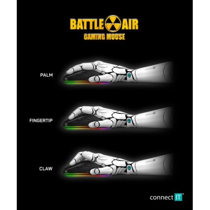 CONNECT IT CMO-5511-BK - LED RGB Wired gaming mouse 200-12800 DPI black