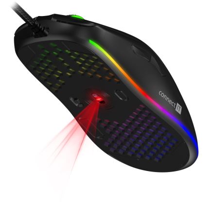 CONNECT IT CMO-5511-BK - LED RGB Wired gaming mouse 200-12800 DPI black