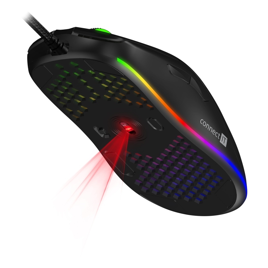 CONNECT IT CMO-5511-BK - LED RGB Wired gaming mouse 200-12800 DPI black