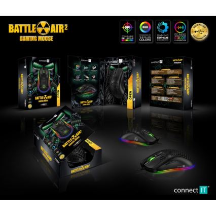 CONNECT IT CMO-5511-BK - LED RGB Wired gaming mouse 200-12800 DPI black