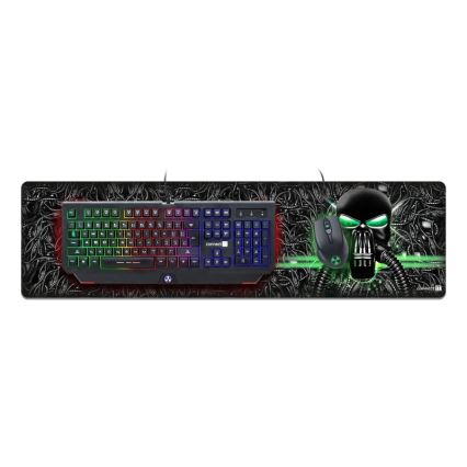 CONNECT IT CMP-1110-LG - Mat for keyboard and mouse 88,6x24,5 cm black/green