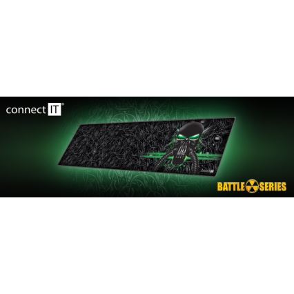 CONNECT IT CMP-1110-LG - Mat for keyboard and mouse 88,6x24,5 cm black/green