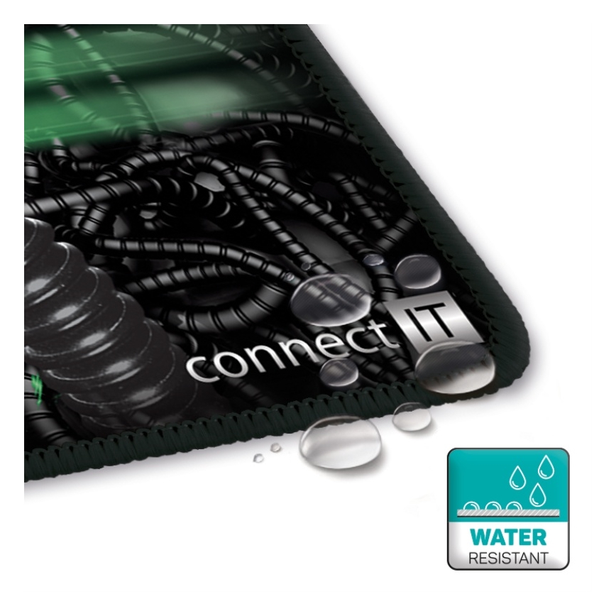 CONNECT IT CMP-1110-LG - Mat for keyboard and mouse 88,6x24,5 cm black/green