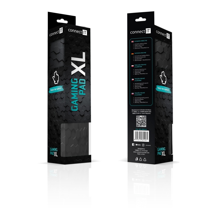 CONNECT IT CMP-2000-XL - Mat for keyboard and mouse 79,5x34,5 cm black