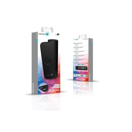 CONNECT IT CMP-2500-LG - Mat for keyboard and mouse with Qi wireless charging 80x30 cm black