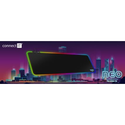 CONNECT IT CMP-3100-LG - LED RGB Gaming keyboard and mouse pad 80x30 cm black