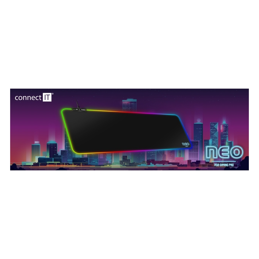 CONNECT IT CMP-3100-LG - LED RGB Gaming keyboard and mouse pad 80x30 cm black