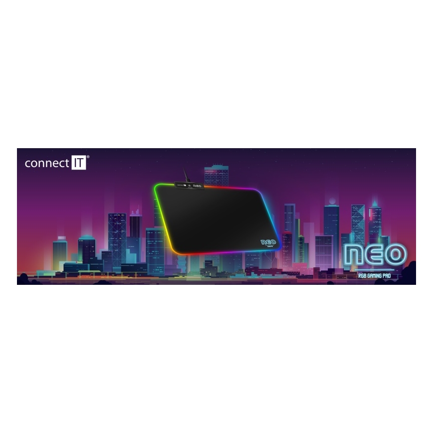 CONNECT IT CMP-3100-SM - LED RGB Gaming mouse pad 32x24,5 cm black