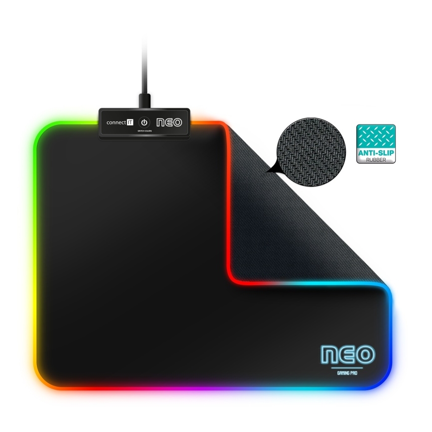 CONNECT IT CMP-3100-SM - LED RGB Gaming mouse pad 32x24,5 cm black