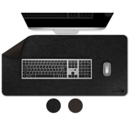 CONNECT IT CMP-4030-LG - Reversible keyboard and mouse desk mat, 90 x 40 cm, black/brown