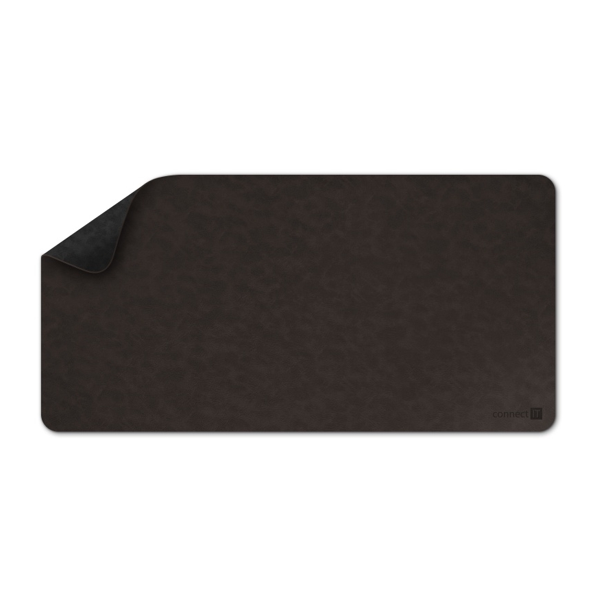 CONNECT IT CMP-4030-LG - Reversible keyboard and mouse desk mat, 90 x 40 cm, black/brown