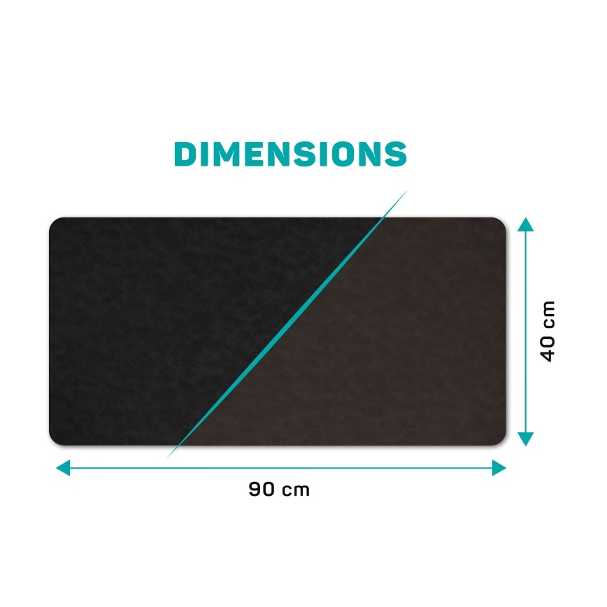 CONNECT IT CMP-4030-LG - Reversible keyboard and mouse desk mat, 90 x 40 cm, black/brown