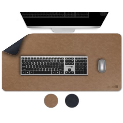 CONNECT IT CMP-4040-LG - Double-sided keyboard and mouse pad 90x40 cm blue/brown