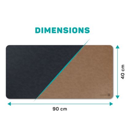 CONNECT IT CMP-4040-LG - Double-sided keyboard and mouse pad 90x40 cm blue/brown