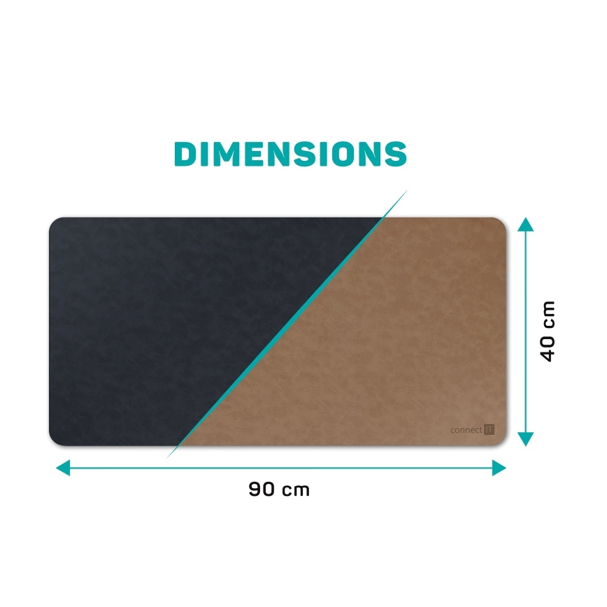 CONNECT IT CMP-4040-LG - Double-sided keyboard and mouse pad 90x40 cm blue/brown