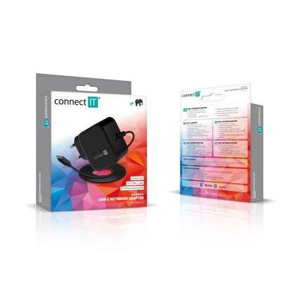 CONNECT IT CNP-1660-BK - Universal power adapter for laptops USB-C 67W