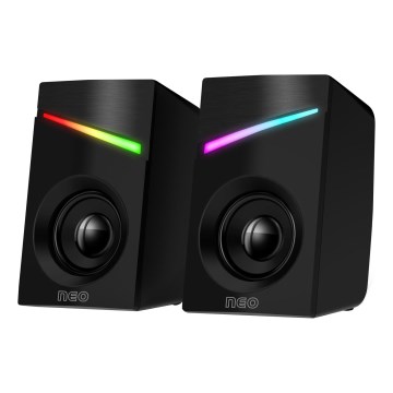 CONNECT IT CSP-1100-BK - SET 2x LED RGB Gaming speaker 6W/5V black