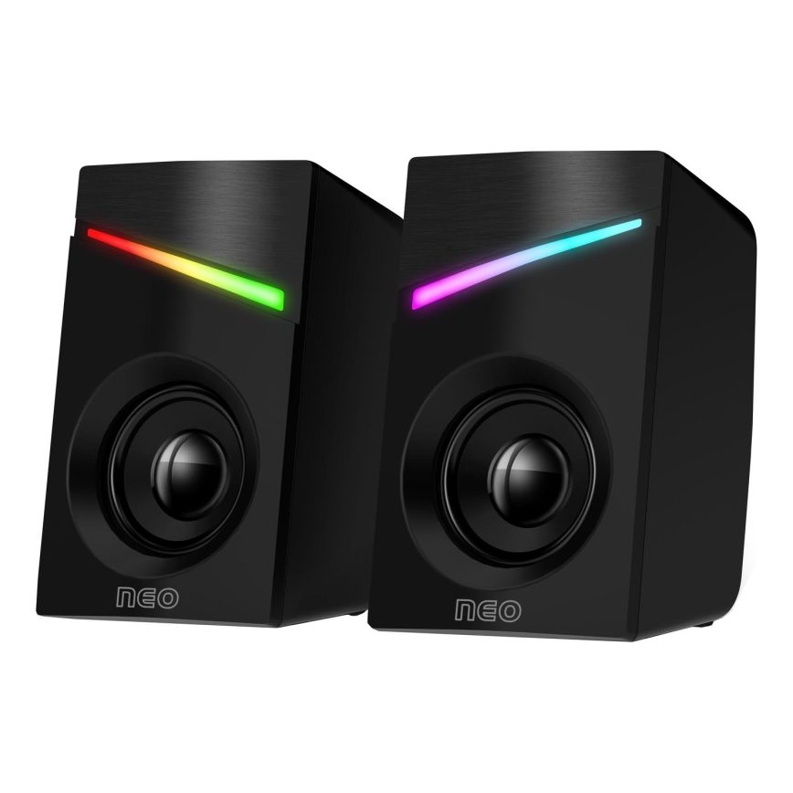 CONNECT IT CSP-1100-BK - SET 2x LED RGB Gaming speaker 6W/5V black