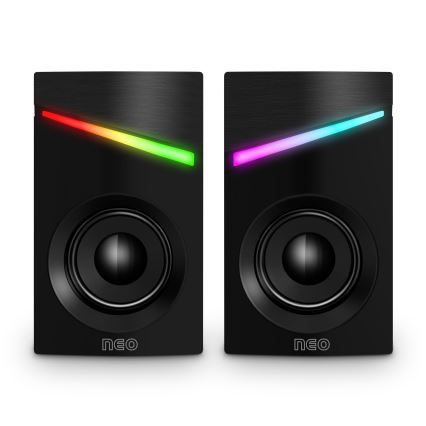 CONNECT IT CSP-1100-BK - SET 2x LED RGB Gaming speaker 6W/5V black