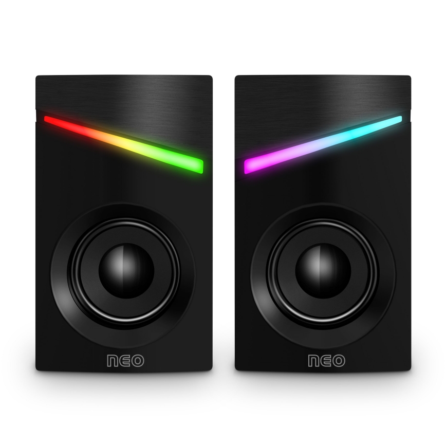 CONNECT IT CSP-1100-BK - SET 2x LED RGB Gaming speaker 6W/5V black