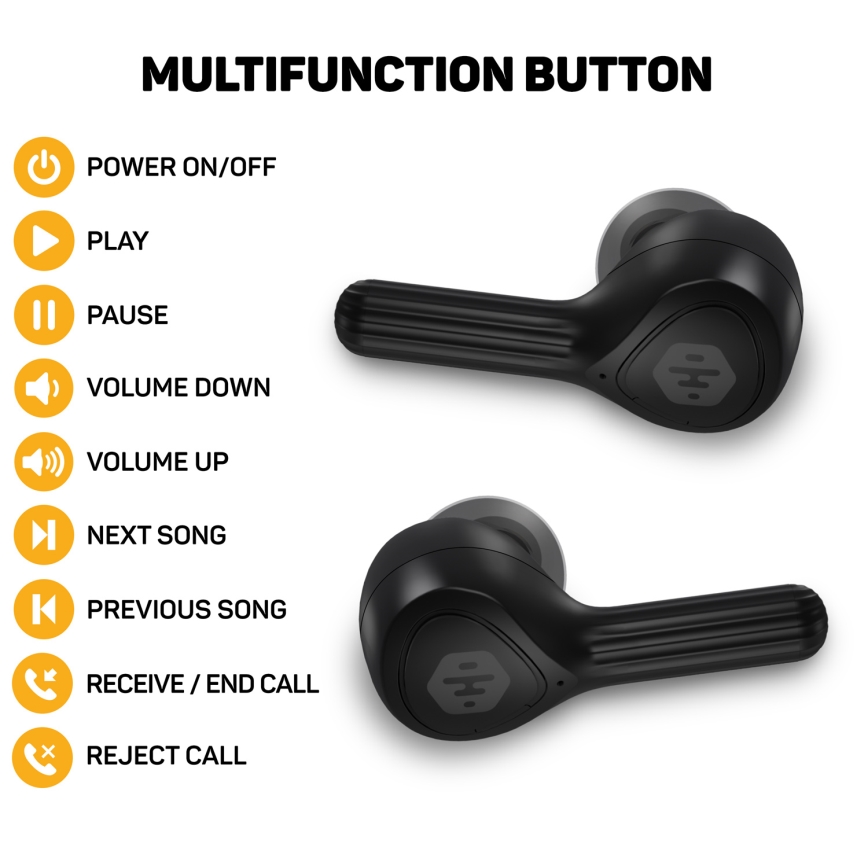 CONNECT IT HEP-5300-BK - Wireless headphones with a microphone 300 mAh + 2x 35 mAh black