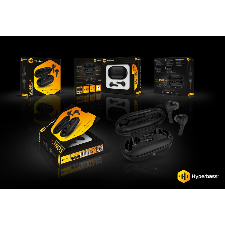 CONNECT IT HEP-5300-BK - Wireless headphones with a microphone 300 mAh + 2x 35 mAh black
