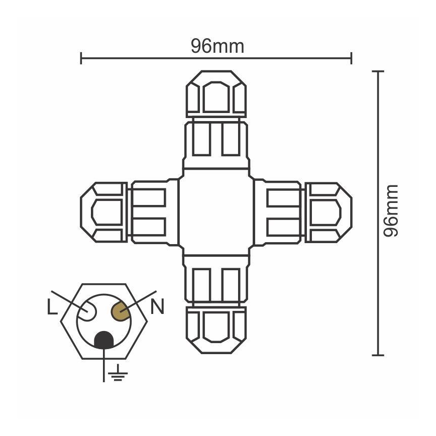 Connecting connector C20A/WP/3x1,5/4
