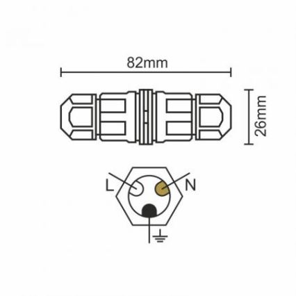 Connection connector C20A/WP/3x1,5/2